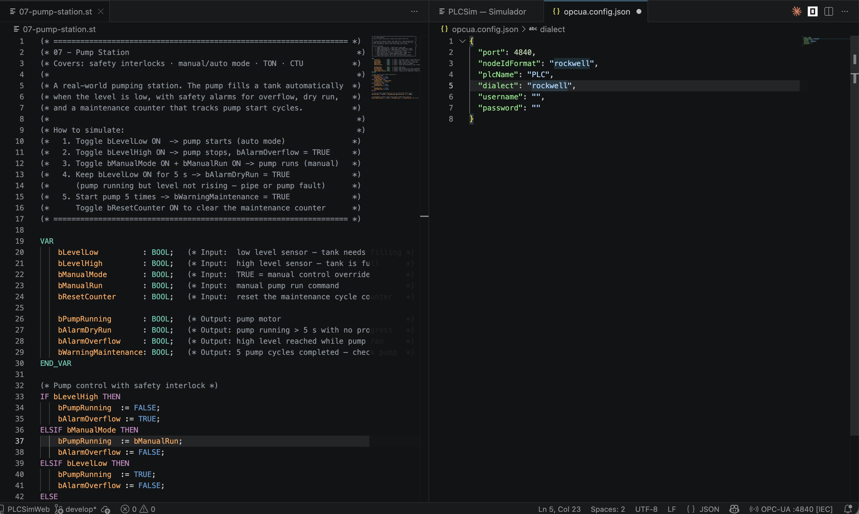 Configuració de NodeId OPC-UA a PLCSim